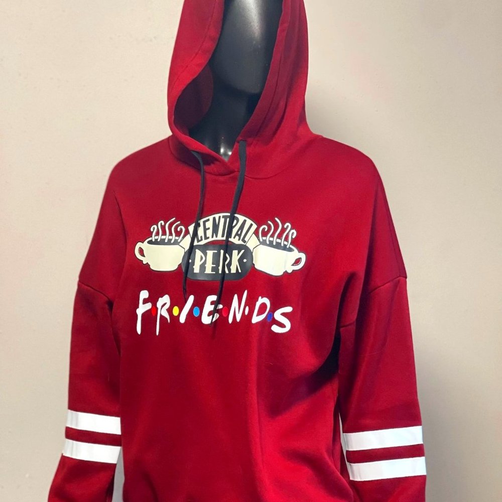 #0247 Fancyqube Friends TV Central Perk Hoodie  Maroon Size Small